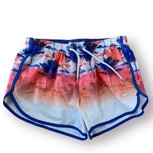 Parke & Ronen retro runner Swim Short tropical print men M Palm Springs …